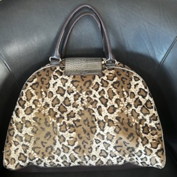 NWOT Large Vintage Y2K Animal Print Satchel Dome Handbag Tote - Picture 5 of 16